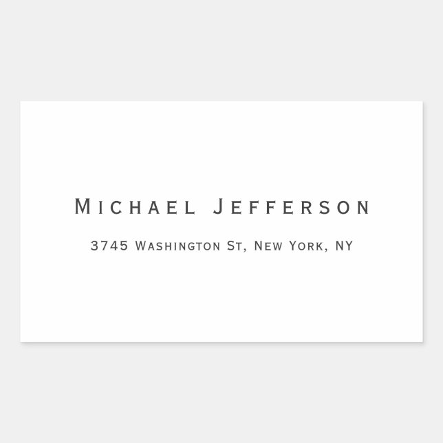 Classical Creative Trendy Black & White Minimalist Rectangular Sticker (Front)