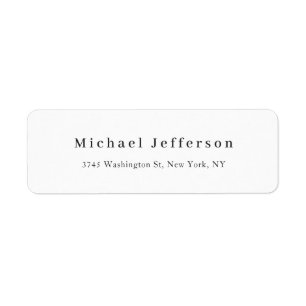 Classical Creative Trendy Black & White Minimalist Return Address Label