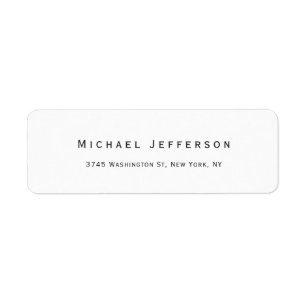 Classical Creative Trendy Black & White Minimalist Return Address Label