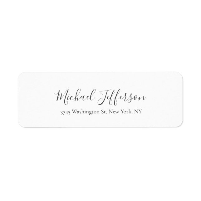 Classical Creative Trendy Black & White Return Address Label (Front)
