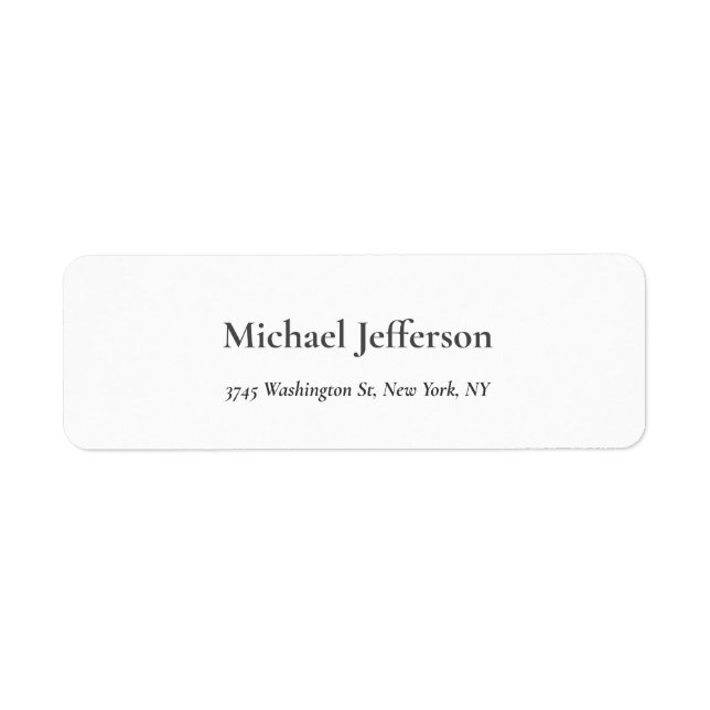Classical Creative Trendy Black & White Return Address Label (Front)