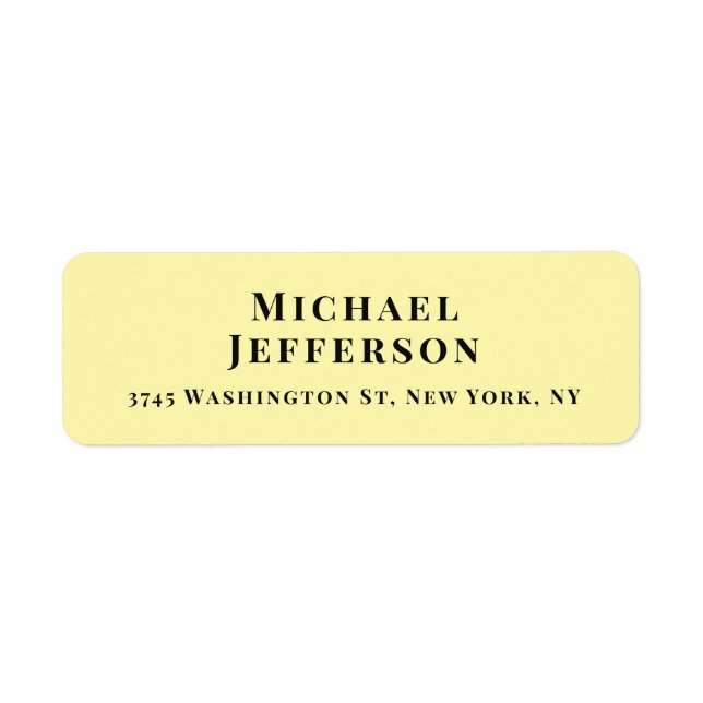 Classical Creative Trendy Cream Colour Return Address Label (Front)