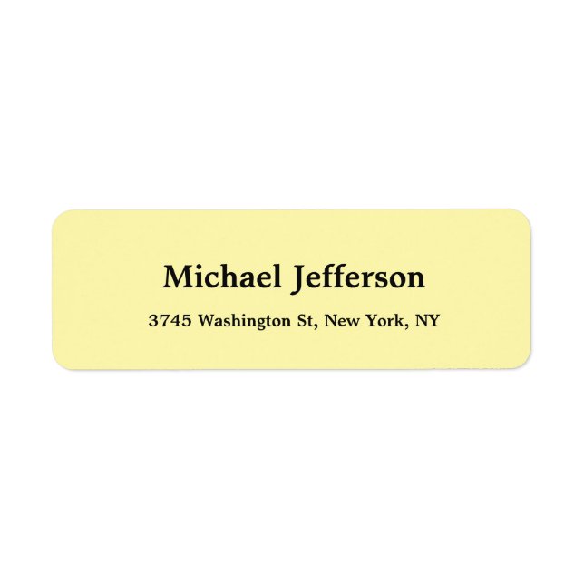 Classical Creative Trendy Cream Colour Return Address Label (Front)