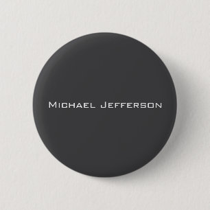 Classical Creative Trendy Dark Grey & White 6 Cm Round Badge