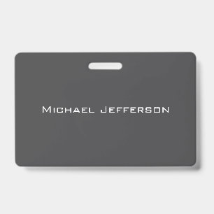 Classical Creative Trendy Dark Grey & White ID Badge