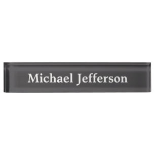 Classical Creative Trendy Dark Grey & White Nameplate