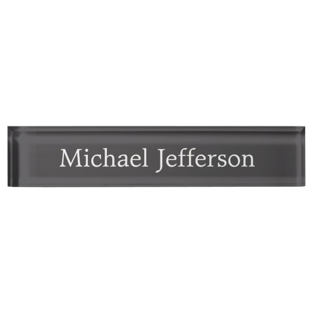 Classical Creative Trendy Dark Grey & White Nameplate (Front)