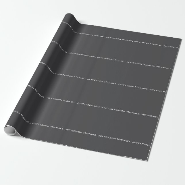 Classical Creative Trendy Dark Grey & White Wrapping Paper (Unrolled)