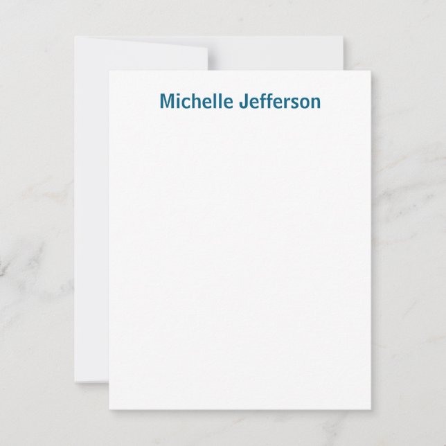 Classical Creative Trendy White Ocean Blue Card (Front)