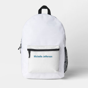 Classical Creative Trendy White Ocean Blue Printed Backpack