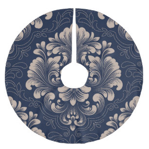 Classical Damask Seamless Victorian Texture Brushed Polyester Tree Skirt