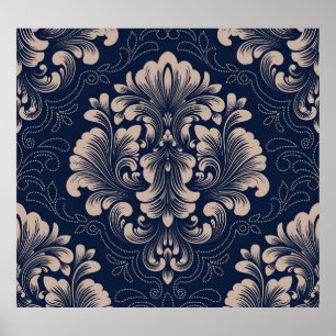 Classical Damask Seamless Victorian Texture Poster