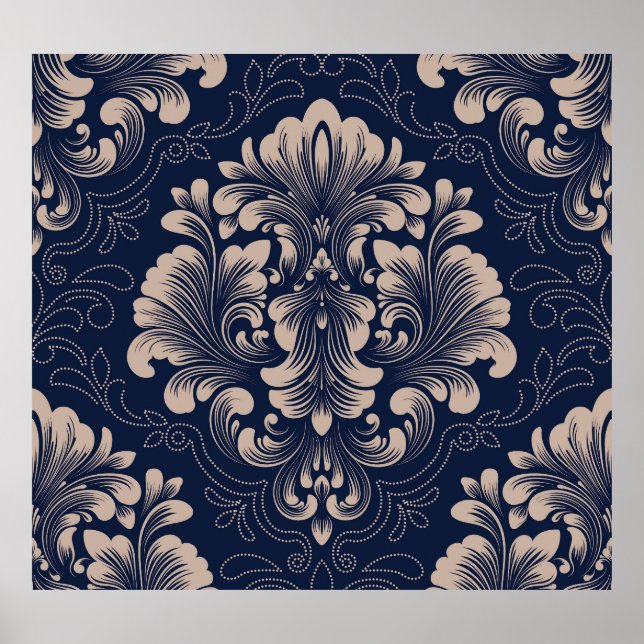 Classical Damask Seamless Victorian Texture Poster (Front)