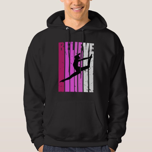 Classical Dance Pink Team Fan Believe Motivational Hoodie (Front)