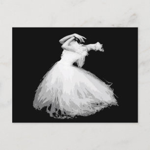 Classical dancer looks like it's flying postcard