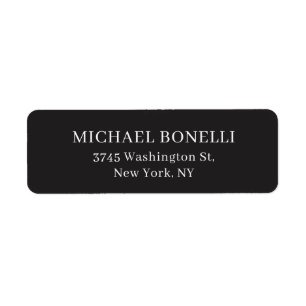 Classical Dark Gray Elegant Serif Font Minimalist Return Address Label