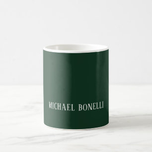 Classical Dark Green Elegant Serif Font Minimalist Coffee Mug