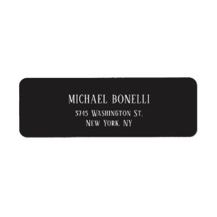 Classical Dark Grey Elegant Serif Font Minimalist Return Address Label