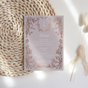 Classical Elegant Crest Monogram Wedding Reception Enclosure Card