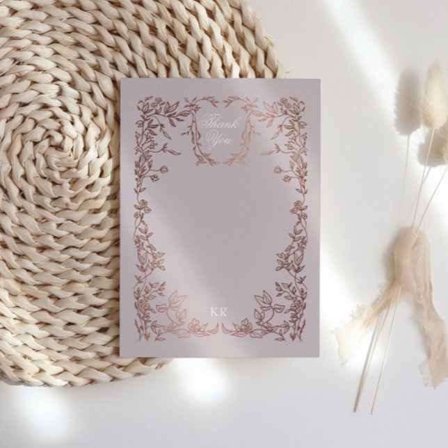 Classical Elegant Crest Monogram Wedding Thank You Card (Creator Uploaded)