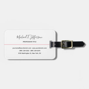 Classical Elegant Plain Calligraphy  Luggage Tag