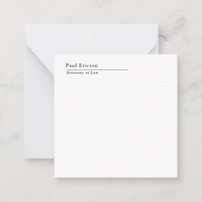 Classical Elegant Plain Professional Card (Front)