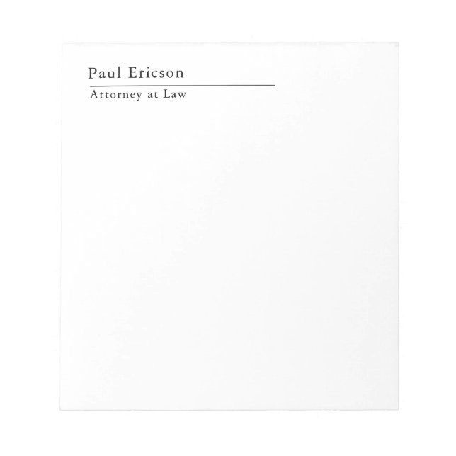 Classical Elegant Plain Professional Notepad (Front)