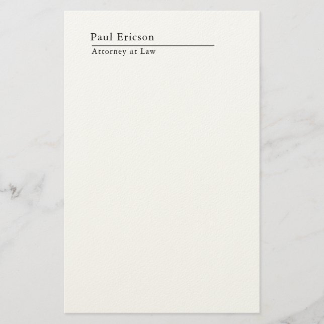 Classical Elegant Plain Professional Stationery (Front)