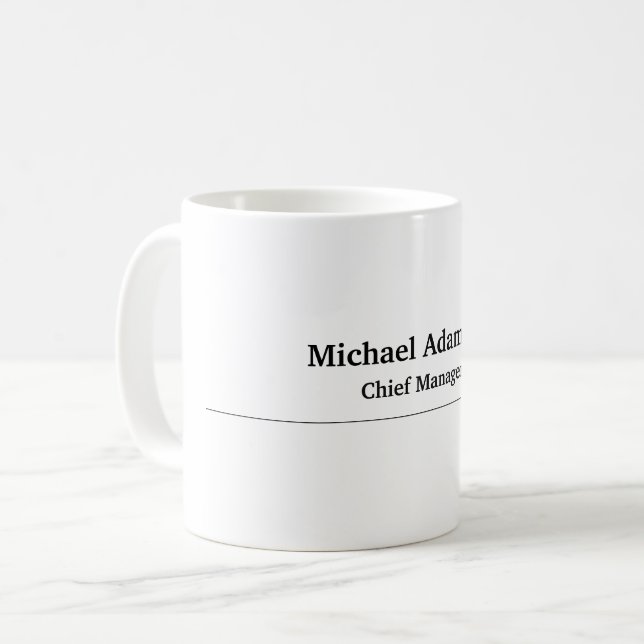 Classical Elegant Plain Simple Minimalist Coffee Mug (Front Left)