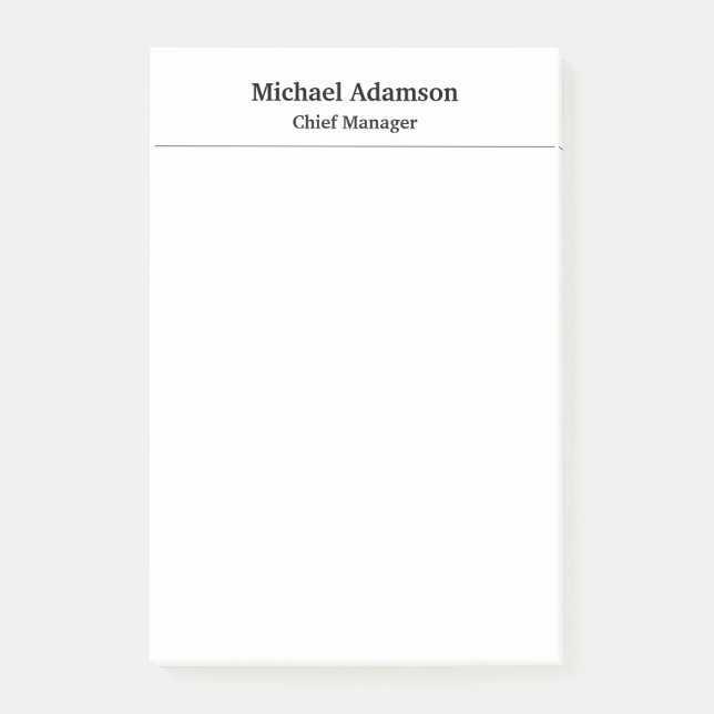 Classical Elegant Plain Simple Minimalist Post-it Notes (Front)