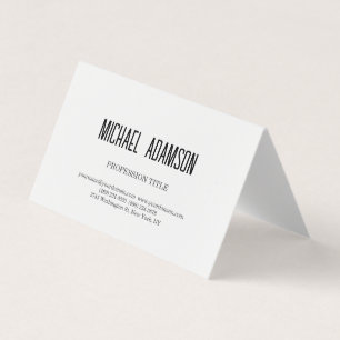Classical Elegant Plain Simple White Minimalist Business Card