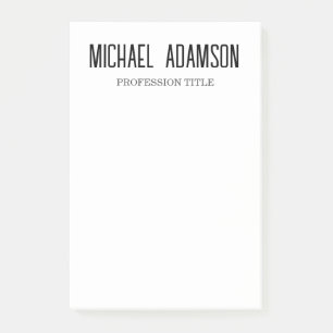 Classical Elegant Plain Simple White Minimalist Post-it Notes