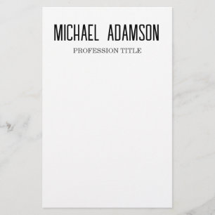 Classical Elegant Plain Simple White Minimalist Stationery