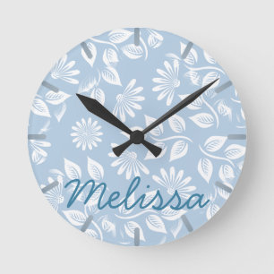 Classical Floral Pattern - Pick your color! - Round Clock