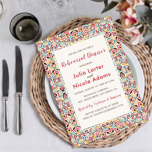 Classical Geo Mandala Pattern Rehearsal Dinner Invitation