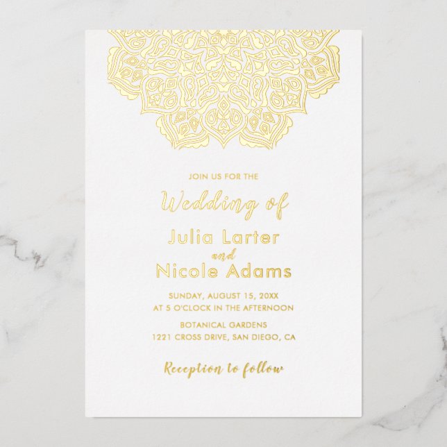Classical Geometric Mandala Pattern Wedding (Front)