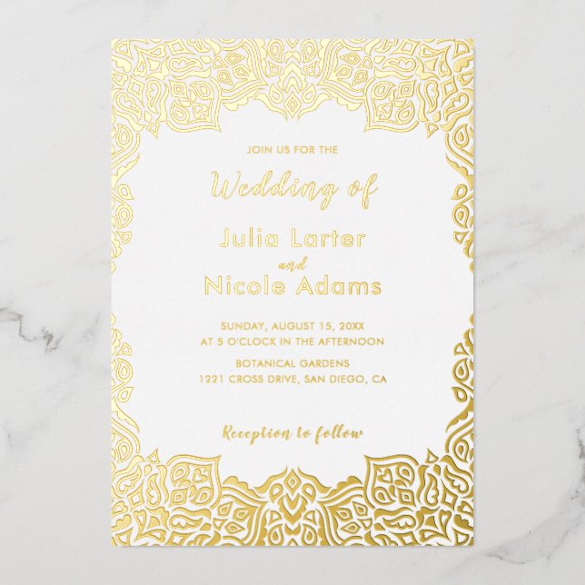 Classical Geometric Mandala Pattern Wedding (Front)