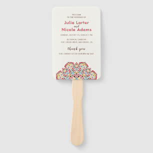Classical Geometric Mandala Pattern Wedding Hand Fan