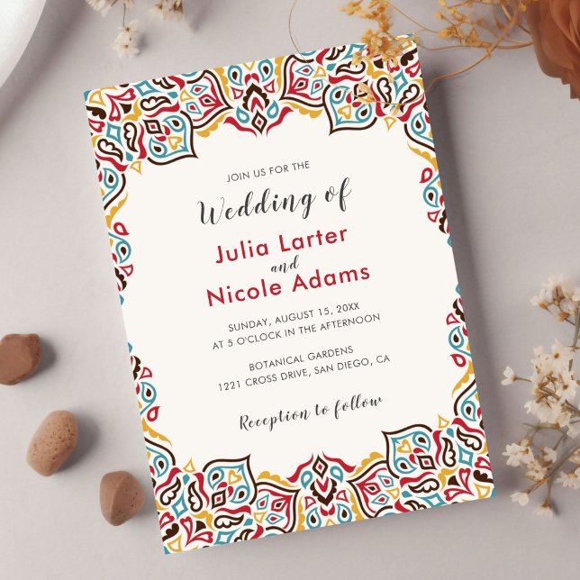 Classical Geometric Mandala Pattern Wedding Invitation (Creator Uploaded)