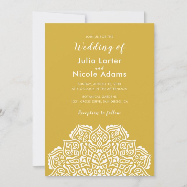 Classical Geometric Mandala Pattern Wedding Invitation (Front)