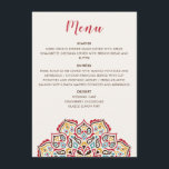 Classical Geometric Mandala Pattern Wedding Menu<br><div class="desc">Beautiful Invitation to celebrate Special occasions and festivals comes with digital and E-invitation as per your request. We would love to replicate our designs to make multiple products like rsvp cards, labels envelopes, and more. Customisation is available for ready to print on request at info@shamaurcreatif@gmail.com. Look Forward to hearing from...</div>