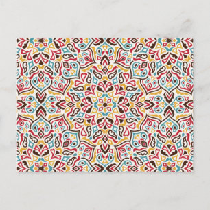 Classical Geometric Mandala Pattern Wedding Postcard