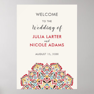 Classical Geometric Mandala Pattern Wedding Poster