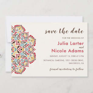 Classical Geometric Mandala Pattern Wedding Save The Date