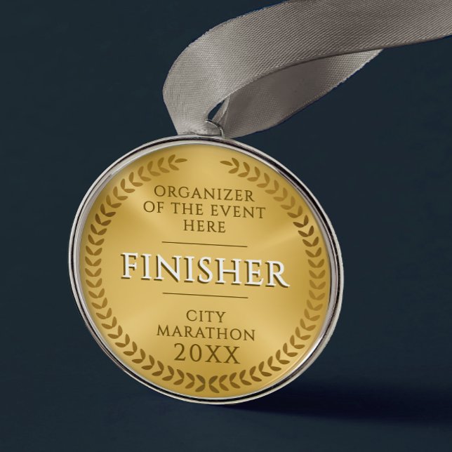 Classical Gold Lawrel Finisher Sport Race Medal Metal Ornament (Creator Uploaded)