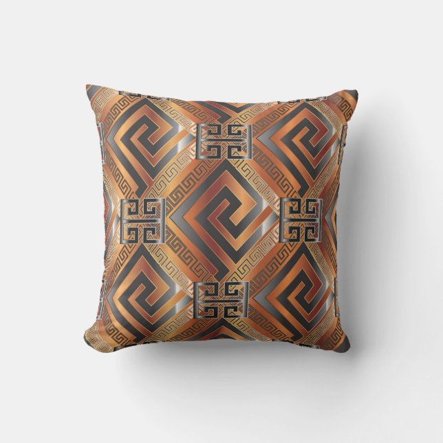 Classical Golden Oriental Design Pattern Cushion (Front)