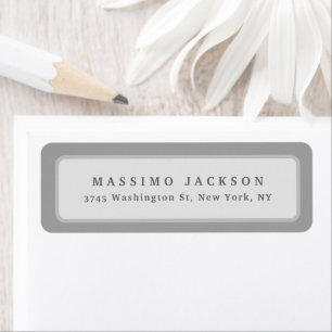 Classical Grey Minimalist Plain Elegant Return Address Label