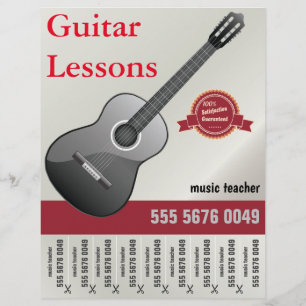 Classical Guitar Lessons Music Teacher Tutor Flyer