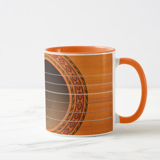 Classical guitar orange tan mug (Right)