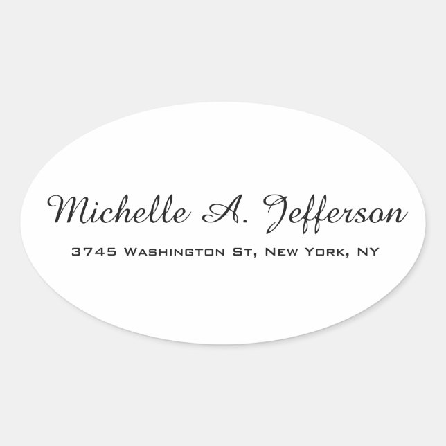 Classical Handwriting Creative Trendy White Oval Sticker (Front)